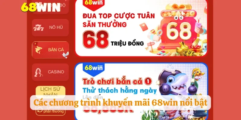Các chương trình khuyến mãi 68win nổi bật